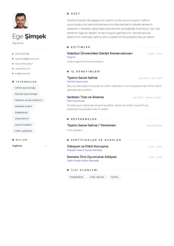 Oyuncu cv indir